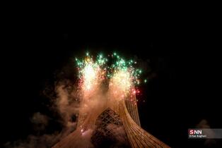 نور افشانی در شب سالگرد پیروزی انقلاب اسلامی