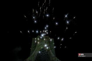 نور افشانی در شب سالگرد پیروزی انقلاب اسلامی