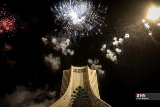 نور افشانی در شب سالگرد پیروزی انقلاب اسلامی