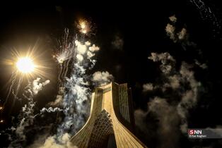 نور افشانی در شب سالگرد پیروزی انقلاب اسلامی