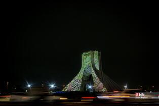 نور افشانی در شب سالگرد پیروزی انقلاب اسلامی