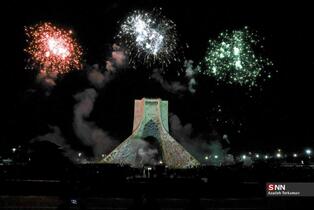 نور افشانی در شب سالگرد پیروزی انقلاب اسلامی