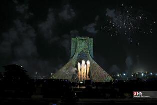 نور افشانی در شب سالگرد پیروزی انقلاب اسلامی