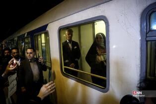 مراسم استقبال از  مهدیه اسفندیاری در راه آهن تهران