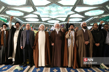 آیت الله سید احمد علم الهدی امام جمعه مشهد و آیت الله محسن اراکی دبیر کل مجمع جهانی تقریب مذاهب