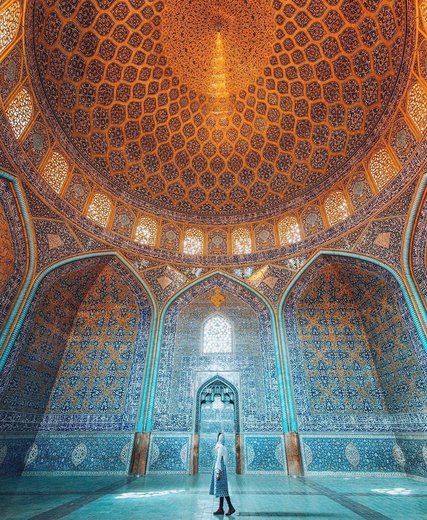 شکوه خیره‌کننده معماری در مسجد امام اصفهان