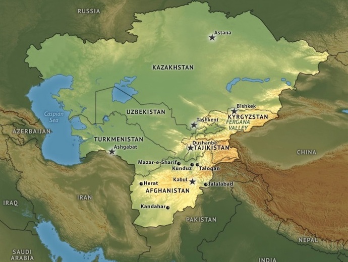مرزهای شمالی افغانستان - منطقه آسیای مرکزی 