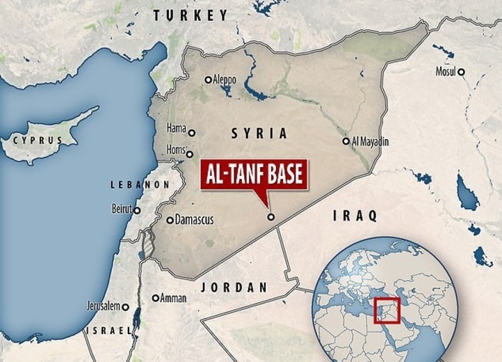 موقعیت مکانی پایگاه «التنف» آمریکا در جنوب شرق سوریه