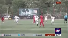 لحظاتی از مسابقه فوتبال بین تیم مداحان و فعالان رسانه