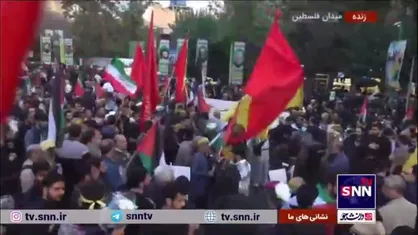 دسته عزاداری مردم برای شهید سید حسن نصرالله به میدان فلسطین تهران رسید