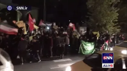 تجمع مردم تهران سردر دانشگاه تهران پس از پاسخ غرور آفرین سپاه پاسداران به جنایات رژیم صهیونیستی