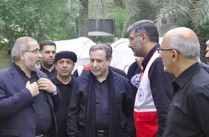 عراقچی همگام با زائران اربعینی + فیلم