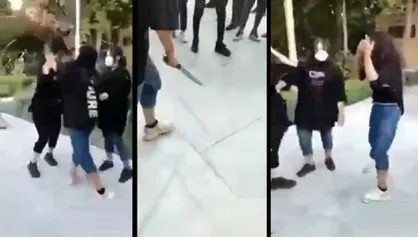 دختر قمه کش و دوستانش در اداره پلیس