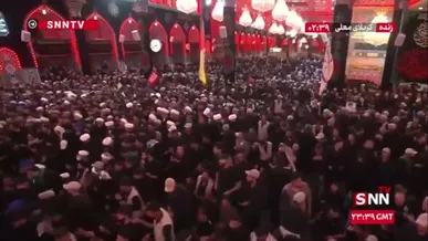 طنین سلام جانسوز رهبر انقلاب به امام حسین(ع) در کربلای معلی پس از اقامه نماز بر پیکر آقای شهید ایران