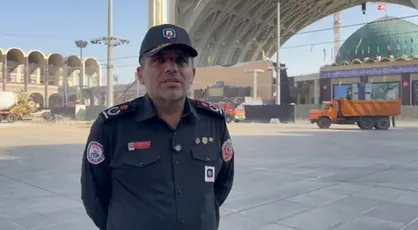 آخرین جزئیات از زبان رئیس سازمان آتش نشانی درباره آماده سازی مصلی برای وداع با رهبر شهید + فیلم