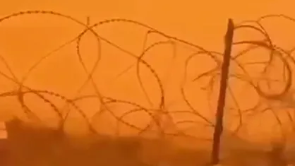 طوفان شدید گرد و غبار در مرز عراق و سوریه