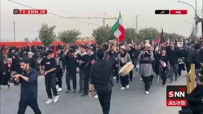 عزاداری عشایر لر در مسیر حرکت به سوی مسجد جمکران