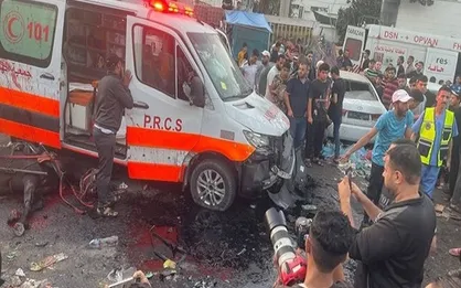 جنایتی دیگر از صهیونیست&zwnj;ها؛ حمله به آمبولانس حامل زخمی&zwnj;ها