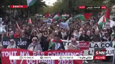 تظاهرات مردم فرانسه در محکومیت جنایات رژیم صهیونیستی در شهر پاریس