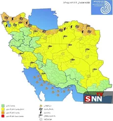هشدار نارنجی هواشناسی در شمال و شمال‌شرق کشور