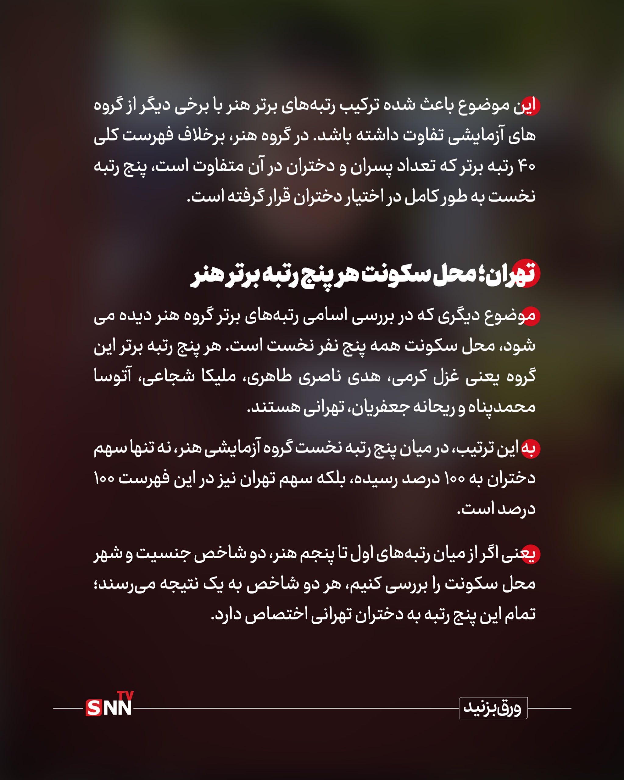 دختران ایران ؛ رتبه های اول کنکور هنر +عکس نوشت