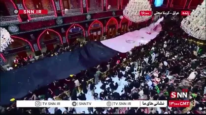 نمایی از ورود دسته عزاداری نیروی بسیج مردمی عراق (حشدالشعبی) به حرم حضرت سیدالشهدا(ع)