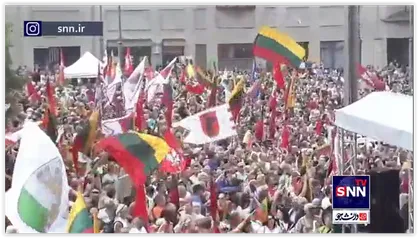 تجمع مردم لیتوانی علیه اجباری شدن واکسن کرونا با شعار آپارتاید بهداشتی