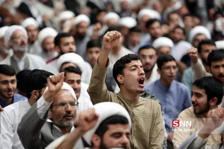 اجتماع اعتراض آمیز حوزویان خراسان علیه اقدامات خصمانه آمریکا