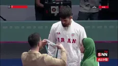یونس امامی روی سکو نخست وزن ۷۴ کیلوگرم کشتی آزاد بازی های همبستگی کشورهای اسلامی در ریاض ایستاد