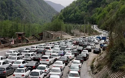 ترافیک سنگین در آزادراه تهران - شمال