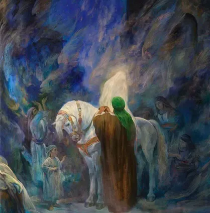 تلاقی دو دریا/ رونمایی از تابلوی نقاشی &laquo;مَرَجَ البحرین&raquo;
