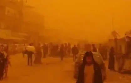 طوفان شن عظیمی نوار غزه را درنوردید