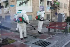 حضور ۱۰۰ اکیپ خدمات شهری برای ضدعفونی خیابان ولیعصر تا میدان راه آهن