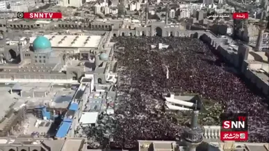 تصویر هوایی فوق العاده از ازدحام جمعیت حاضر در صحن امام رضا و خیابان اطراف حرم