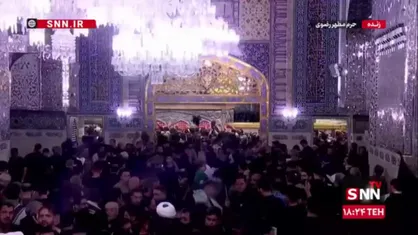 نمایی از حرم مطهر علی بن موسی الرضا(ع) در شامگاه شهادت ایشان