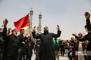 عزاداری و عرض تسلیت عاشقان امام باقر علیه السلام در حرم بانوی کرامت