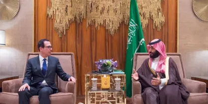 دیدار بن سلمان و وزیر خزانه&zwnj;داری آمریکا در ریاض