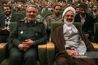حجت الاسلام حاجی صادقی نماینده ولی فقیه در سپاه و سردار غیب پرور مسئول سازمان بسیج مستضعفین 