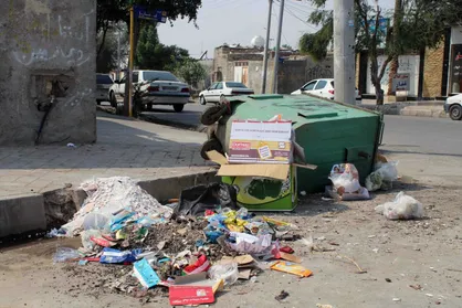 جمع آوری ۱۴۰۰ تن زباله از سطح شهر زلزله زده سر پل ذهاب +عکس