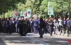 برپایی راهپیمایی حمایت از مردم غزه در دانشگاه تهران با حضور وزیر علوم