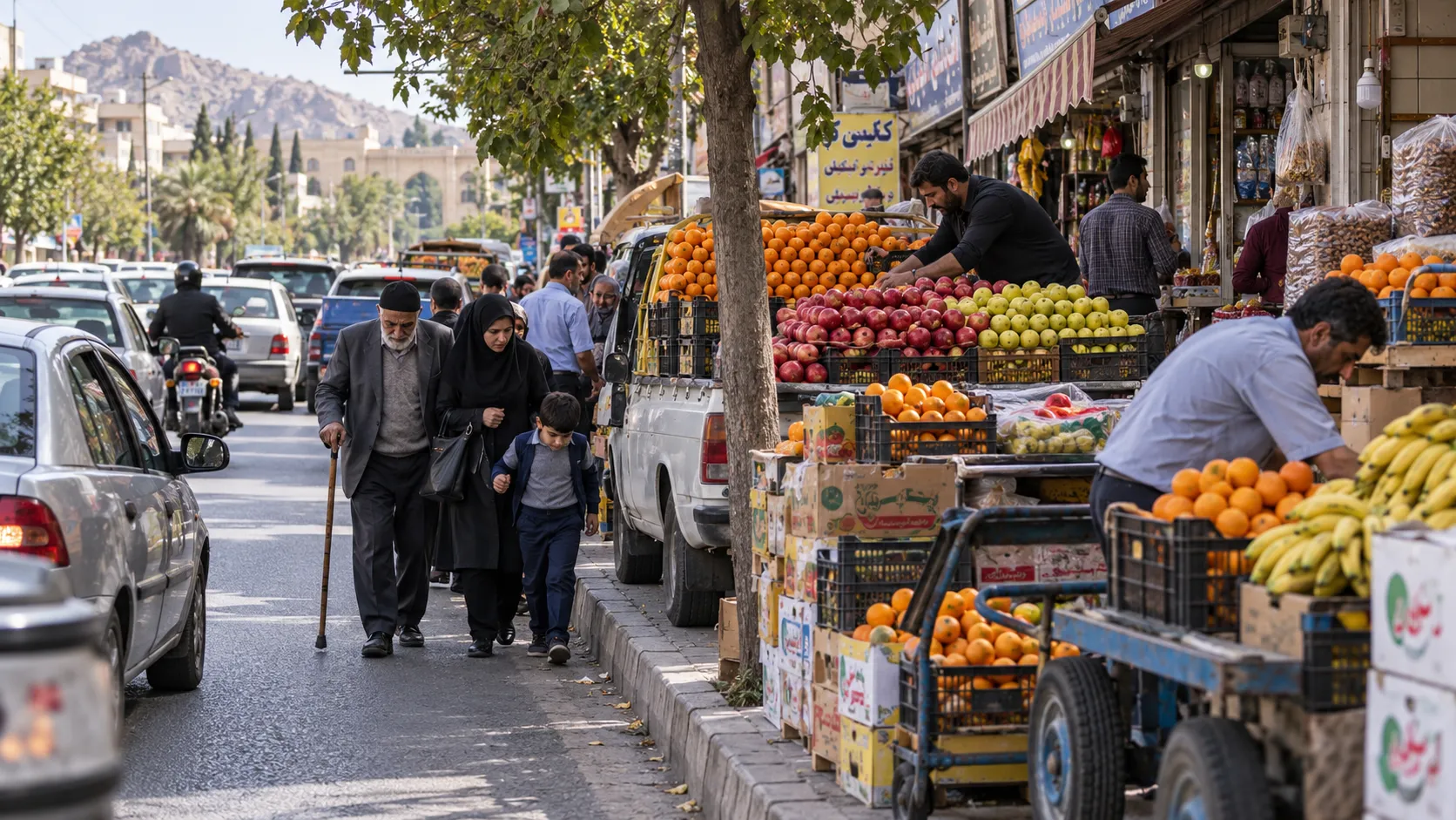 پیاده‌رو‌های شیراز همچنان در اشغال؛ وعده‌های ساماندهی روی زمین ماند