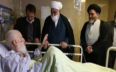 عیادت نماینده رهبر معظم انقلاب اسلامی از آیت‌الله شبیری زنجانی