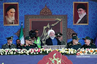 سخنرانی رییس جمهور در رژه بزرگ نیروهای مسلح