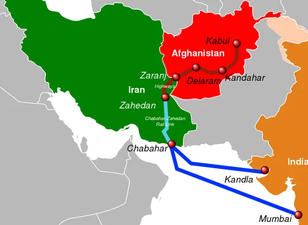 مسیر تجاری هندوستان به افغانستان و آسیای مرکزی به دلیل دور زدن پاکستان