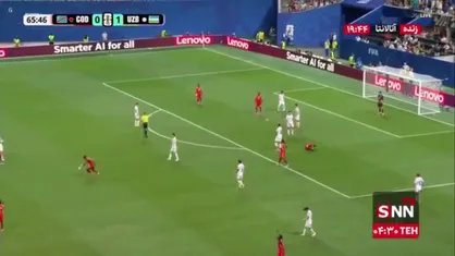 پنالتی به سود کنگو در دقیقه ۶۶ / ازبکستان 1 - 0 کنگو