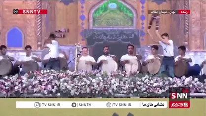 اجرای ورزش زورخانه&zwnj;ای در جشن بزرگ کیلومتری عید غدیر و دکلمه خوانی فضائل امام علی (ع)