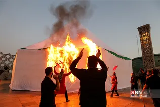 خیمه سوزان عصر عاشورا در میدان امام حسین