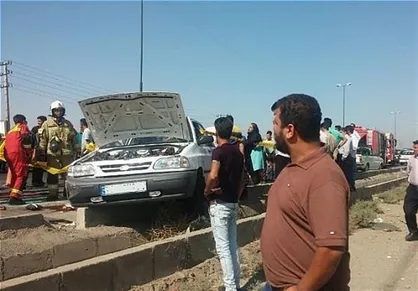 تصادف مرگبار پراید با ۶ سرنشین در جاده خاوران +تصاویر