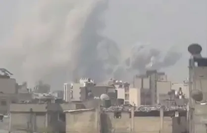 انفجار شدید در شرق غزه