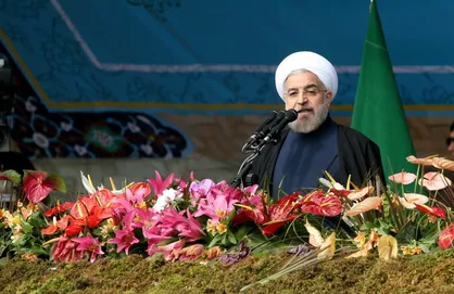 سخنرانی روحانی در مراسم سی و نهمین سالگرد پیروزی انقلاب اسلامی آغاز شد